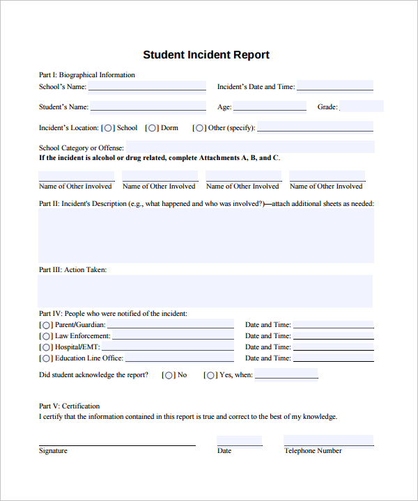 incident report pdf