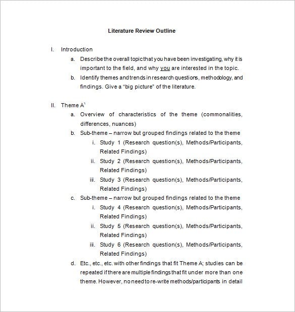 guide to writing a literature review example