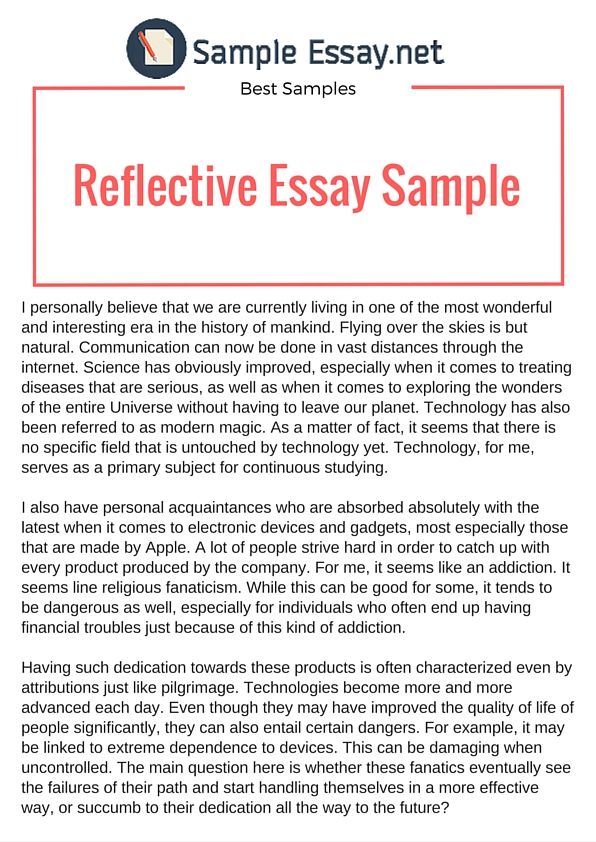 reflective journal essay sample