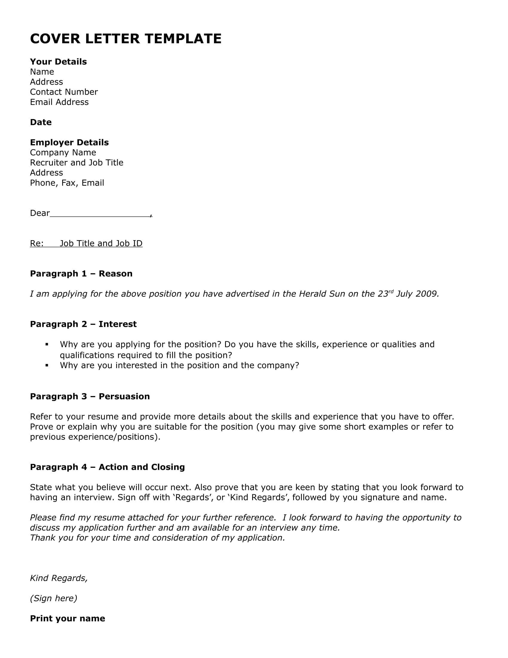 Example Of Job Application Letter