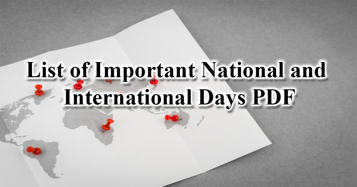 list of international days pdf