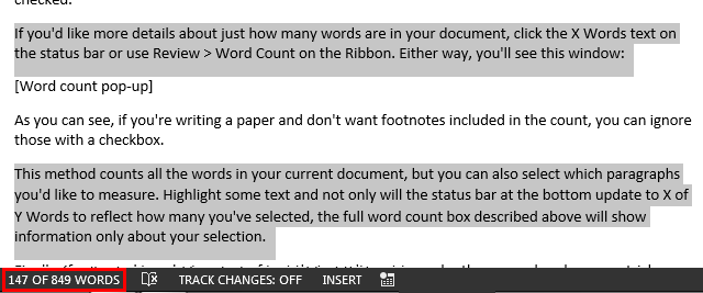 how to emasure word count on pdf