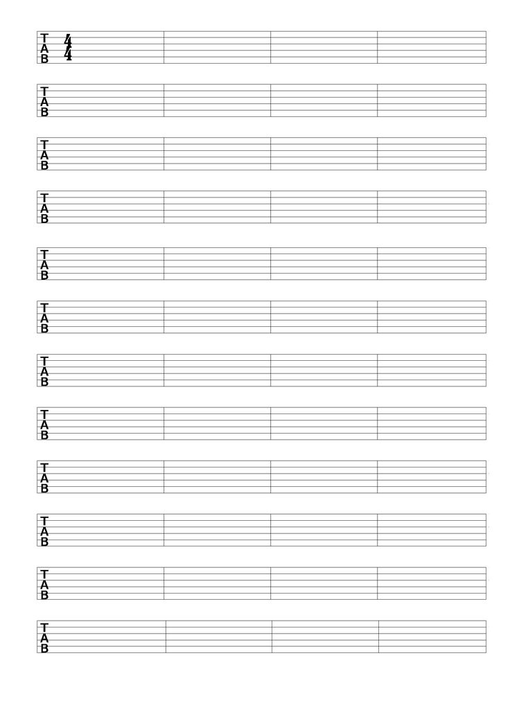 guitar tablature pdf