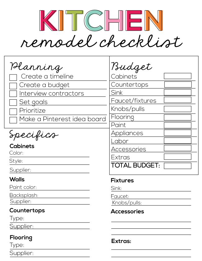 home renovation checklist pdf