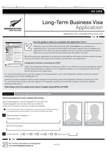 immigration application form nz
