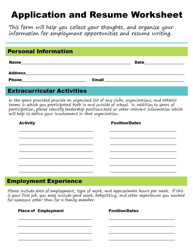 job application help skills